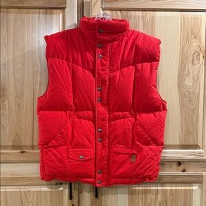 Vintage Brambilla France Red Duck Down Puffer Layering Vest Unisex Outdoor M/L